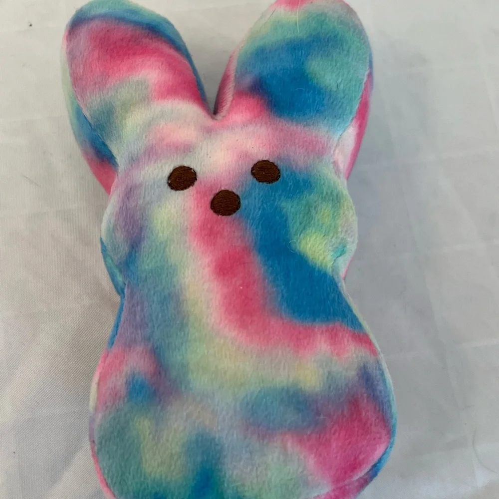 Peeps Colorful Tie-Dye Bunny Plush Easter‎ 6” x 3.5” rabbit